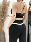 ست ورزشی زنانه مدل تاپ ضربدری و لگ فیت